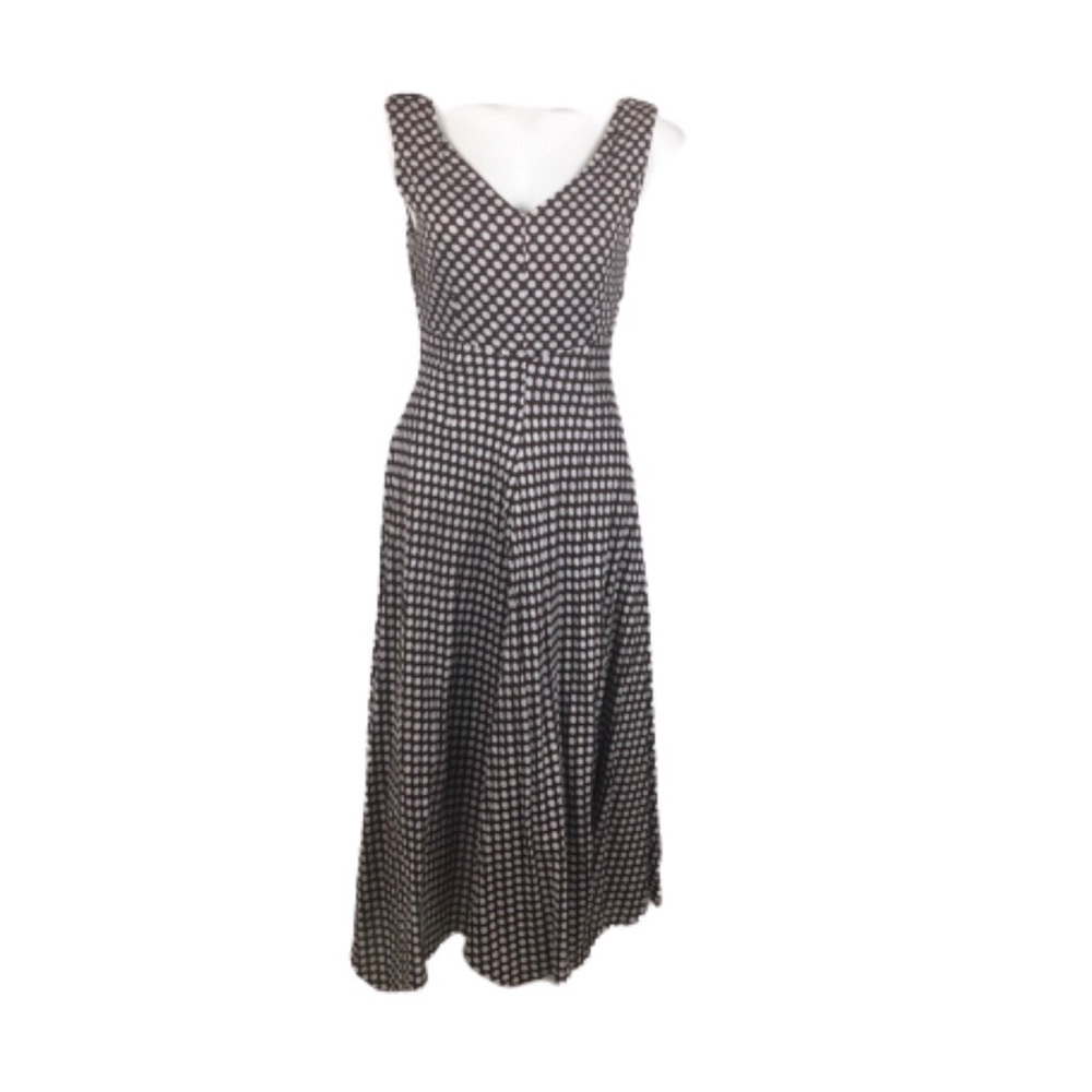 Paraphrase Brown Maxi Dress w/ White Polkadots